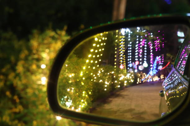 Deepawali Diwali Deepavali Celebration Night Light Colorful Lighting Decorations and Celebrations Car Mirror