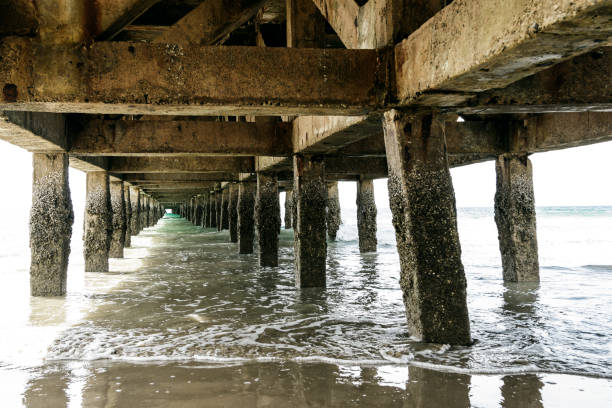 istock View of sea under the old pier 1183634730