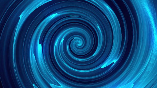 Computer generated background with abstract spiral. 3D rendering funnel of liquid with waves