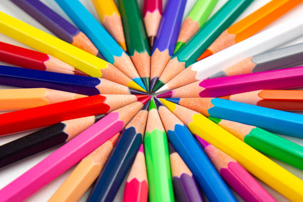 istock Colored pencils for drawing on a white background. 1183646257