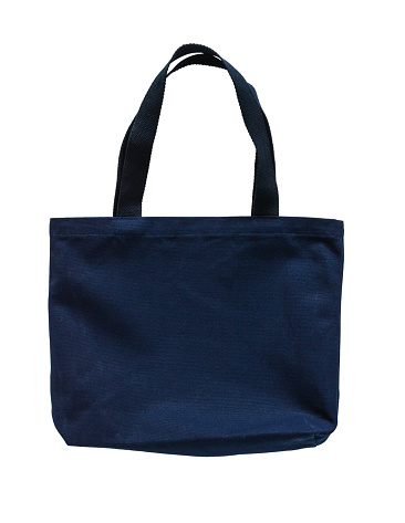 Tote Bag Canvas Cotton Fabric Cloth In Dark Navy Blue Color For
