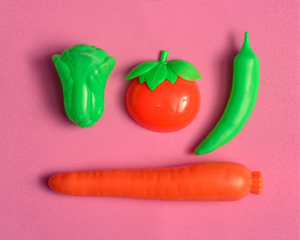 istock Plastic vegetable collection set isolated on white background 1183670300