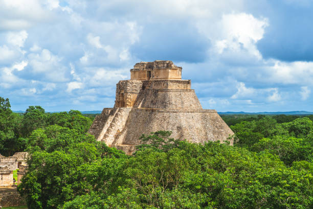 Pyramid of the Magician Pyramid of the Magician, uxmal, mexico yucatan stock pictures, royalty-free photos & images
