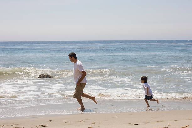 day at the beach stock photo