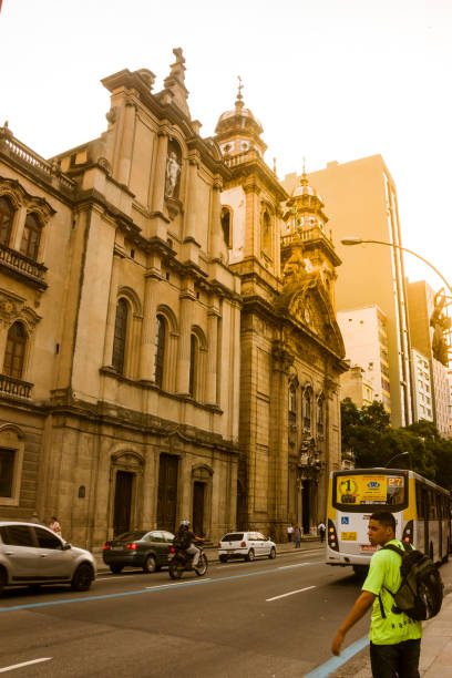 Rio de Janeiro, Brazil - September 20, 2018: A classical church in Rio de Janeiro's Downtown.