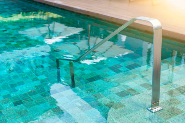istock Grab bars stainless in the pool 1183685732