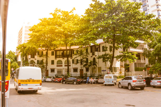 Rio de Janeiro, Brazil - September 20, 2018: A morning view of Copacabana streets.