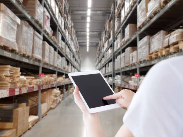 istock Female manager working at modern warehouse 1183692988