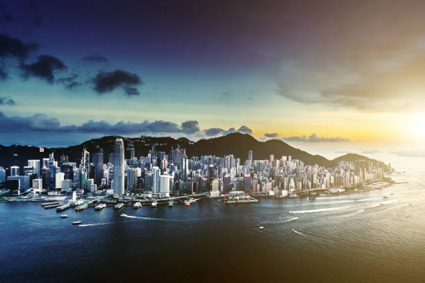 istock Hong Kong night viewed from Victoria harbor 1183697079