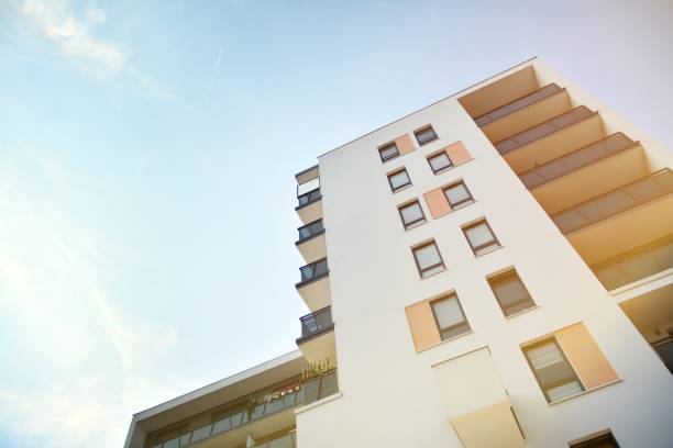 istock Modern apartment buildings on a sunny day with a blue sky. 1183699868