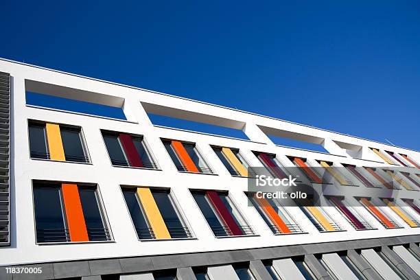 Facade Of An Office Building Against Blue Sky Stock Photo - Download Image Now - Architectural Feature, Architecture, Blue