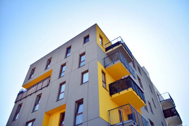 istock Modern apartment buildings on a sunny day with a blue sky. 1183700823