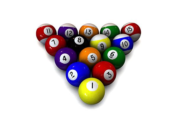 billiard balls stock photo