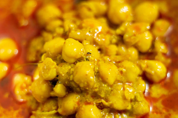 Chole or chickpea curry, delicious punjabi chole curry, selective focus.