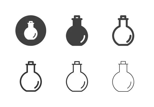 Vector illustration of Ceramic Bottle Icons - Multi Series