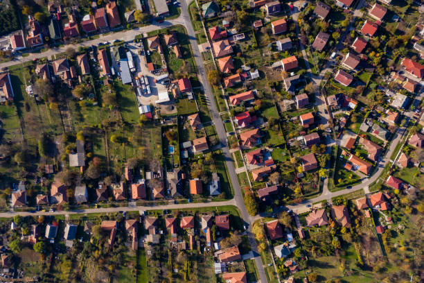 istock Flying over city area 1183708211
