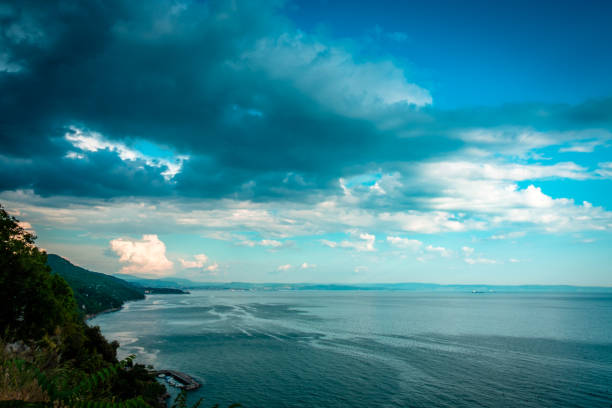 Storm over the sea in the gulf of Trieste, Friuli Venezia-Giulia, Italy