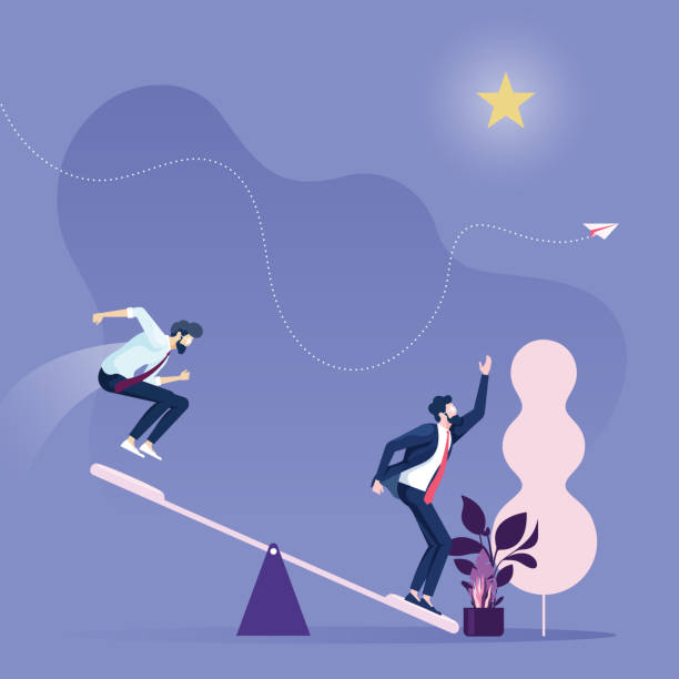 istock Business career growth-Business team using springboard to Reach Star 1183720788