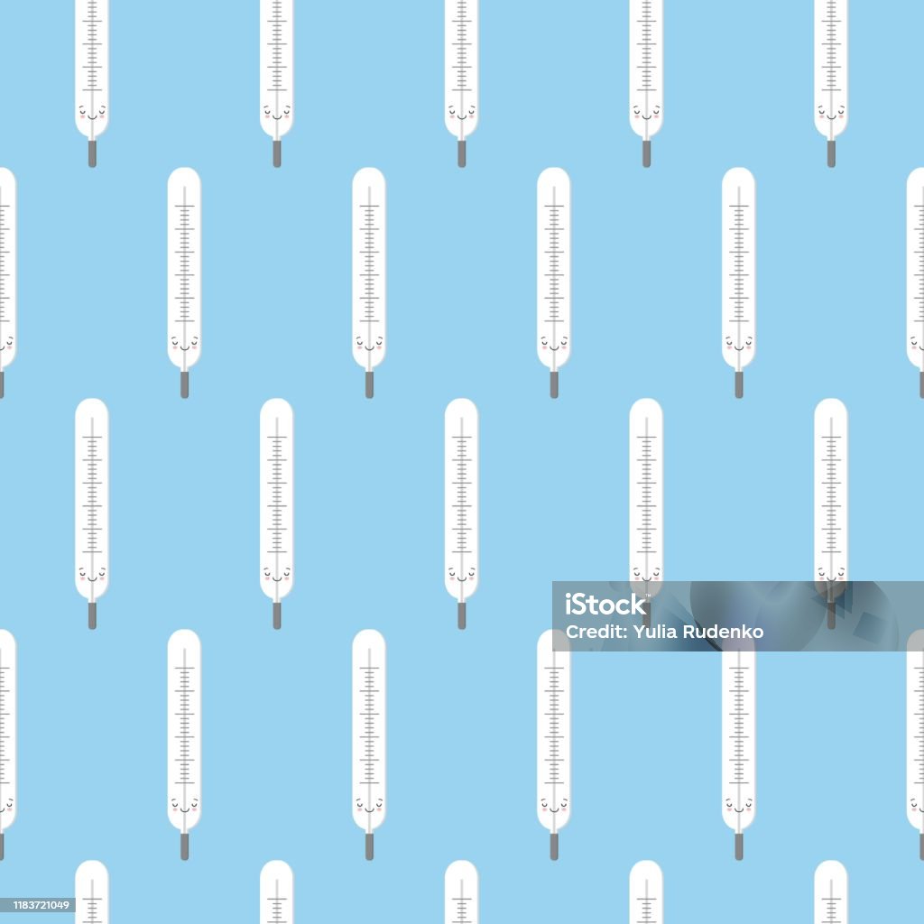 Thermometer Texture Seamless Pattern Texture Of Endless Repetitive Cute Medical Mercury ...