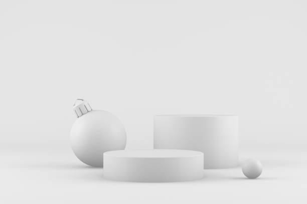 istock 3D Empty Product Stand, Platform on white background, Christmas Concept 1183730672