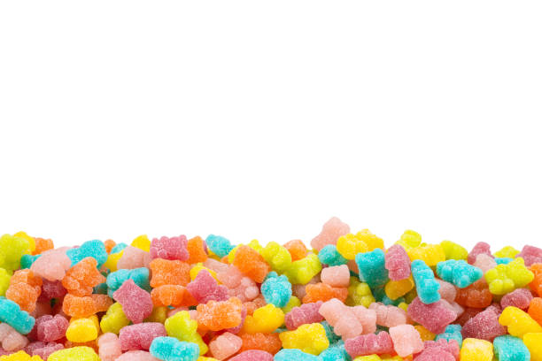 istock Jelly sweats bears isolated on white background. Frame. Copy space. 1183733251