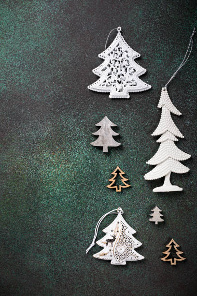 istock Festive background with wooden christmas tree 1183734512