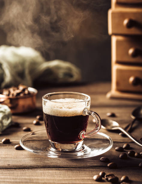 Steaming coffee cup