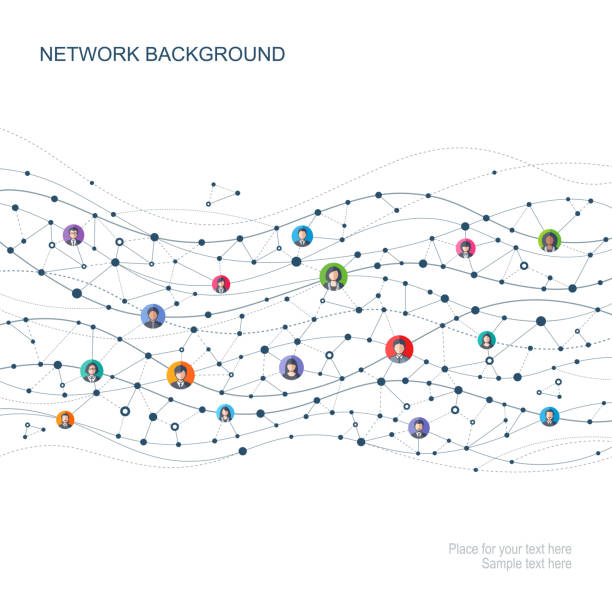 Abstract network Vector banners of abstract network node 1 stock illustrations