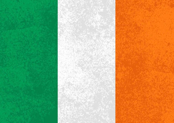 istock Flag of Ireland with old grunge texture 1183744058