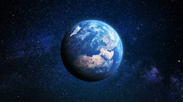 星空中藍色地球 - 地球 個照片及圖片檔