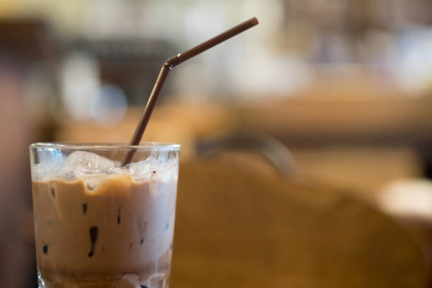 istock Iced mocha coffee in glass at cafe 1183750767