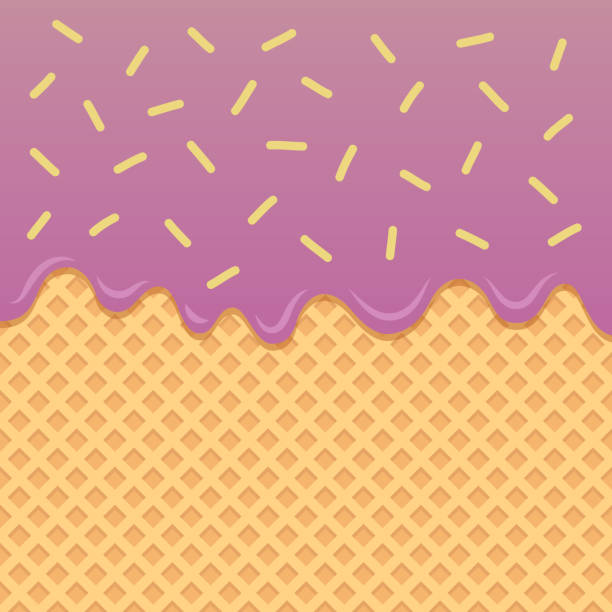 istock Flowing blueberry jam on wafer vector with yellow sprinkles on top. 1183753082