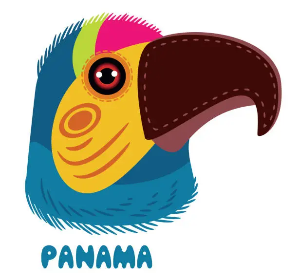 Vector illustration of Panama Mask, Panama, San Miguelito, Juan Diaz, David, Arraijan, Colon, Las Cumbres, La Chorrera, Pedregal, Tocumen, Santiago de Veraguas, Parque Lefevre, Chilibre, Cativa, Rio Abajo, Nuevo Belen, Ancon, Alcalde Diaz, El Chorrillo, Changuinola