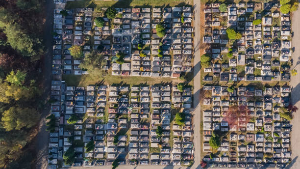 istock Cemetery in Olkusz, Poland - aerial view 1183753367