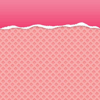 Pink Paper Ripped Backround Pink Ripped Paper Vector With Pink Wafer Pattern Background Stock ...