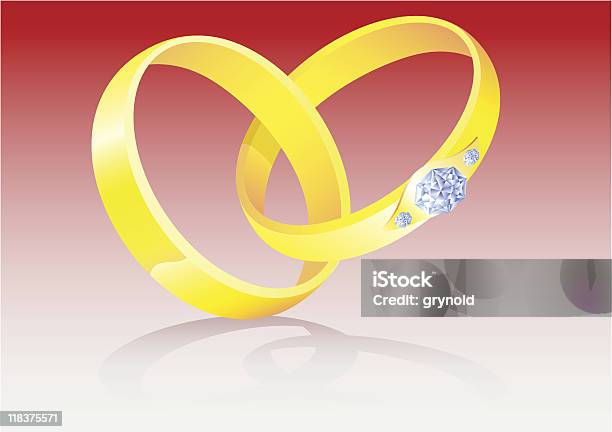 Свадебные Кольца — стоковая векторная графика и другие изображения на тему Алмаз - Алмаз, Блестящий, Близость