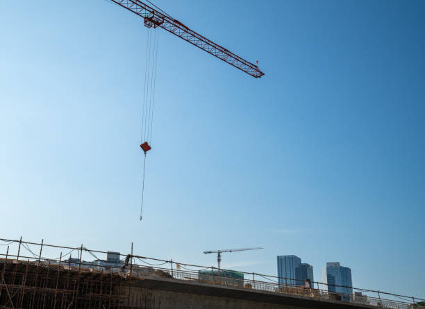 istock Tower cranes, skyscrapers on construction sites 1183755827