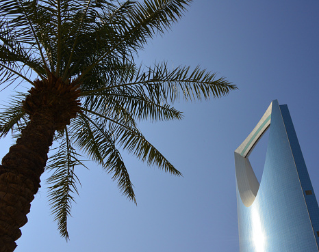 Riyadh, Saudi Arabia: Kingdom Centre, 99-storey, 302.3 metres tall skyscraper, designed with an inverted parabolic arch.