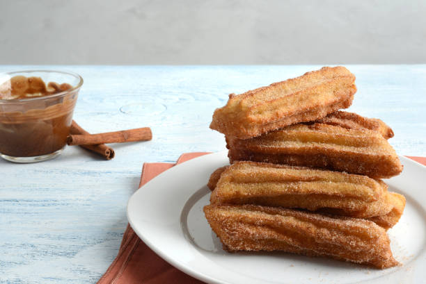 istock plate of churros with chocolate dipping sauce 1183759629