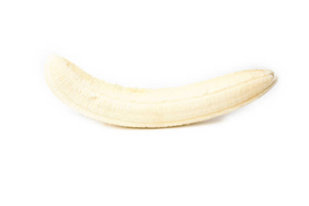 istock Ripe peeled banana on a white background isolate 1183760443