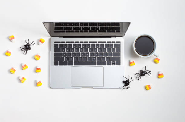 istock Halloween theme with laptop 1183761580