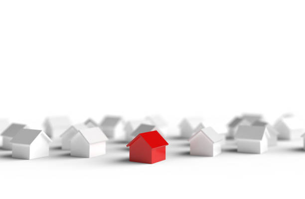 istock Group of blurred house isolated on white background. 3D Illustration. 1183768457