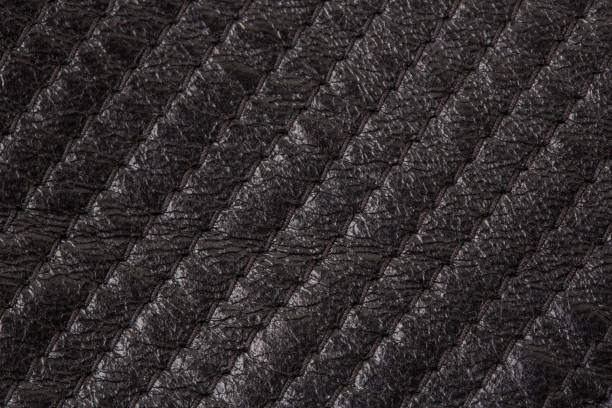 istock Texture of black leather with stitching closeup. Background top view. Design Ideas 1183768498
