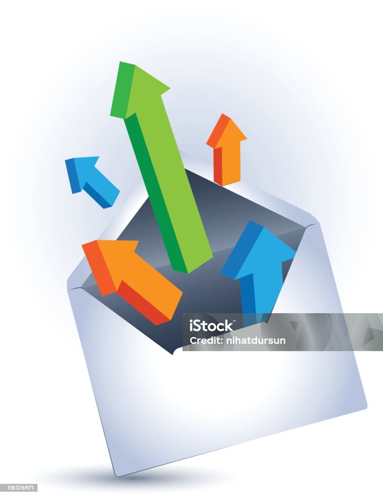 Illustration des flèches colorées envoi - clipart vectoriel de Activité bancaire libre de droits