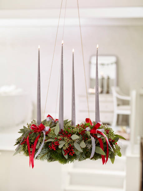 Advent wreath stock photo