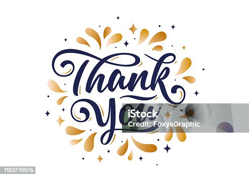 istock Thank You, Hand lettering for holiday Thanksgiving Day 1183770076