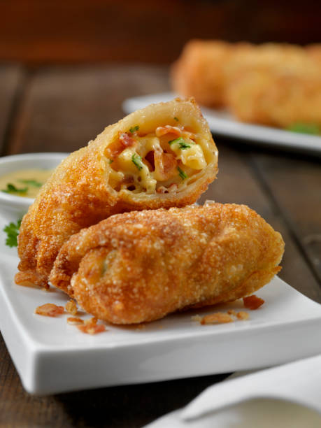 istock Bacon Macaroni and Cheese Spring Rolls with Cheese Dip 1183772312