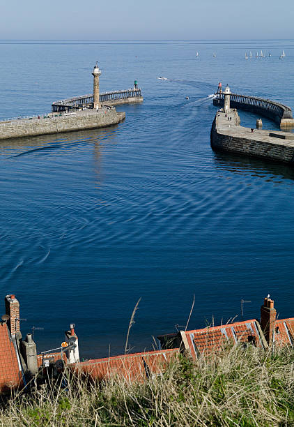 The Breakwater  Whitby stock photo