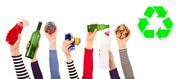 istock group of hands up and holding recycling trash 1183774480