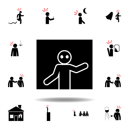 nyctophobia, dark, fear icon on white background. Can be used for web, logo, mobile app, UI, UX on colored background